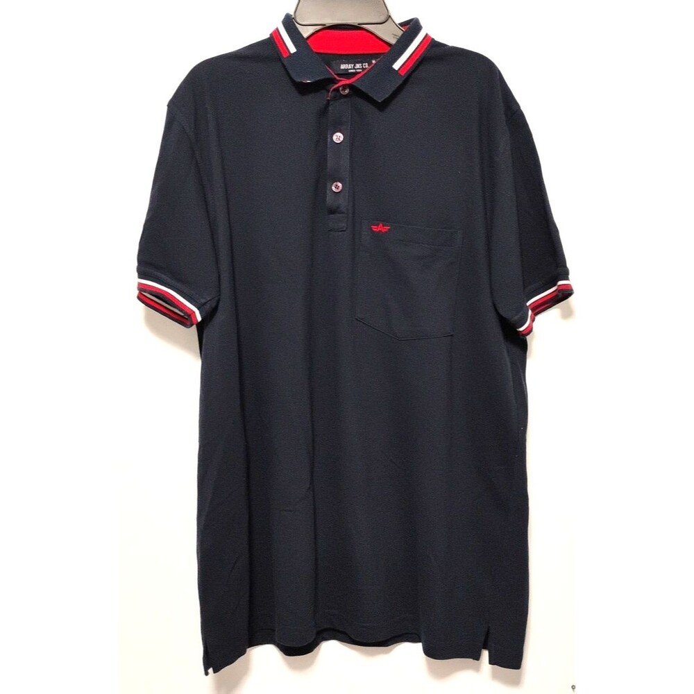 Array Sz XL Men’s Blue polo Short Sleeve outdoor button collared adult logo